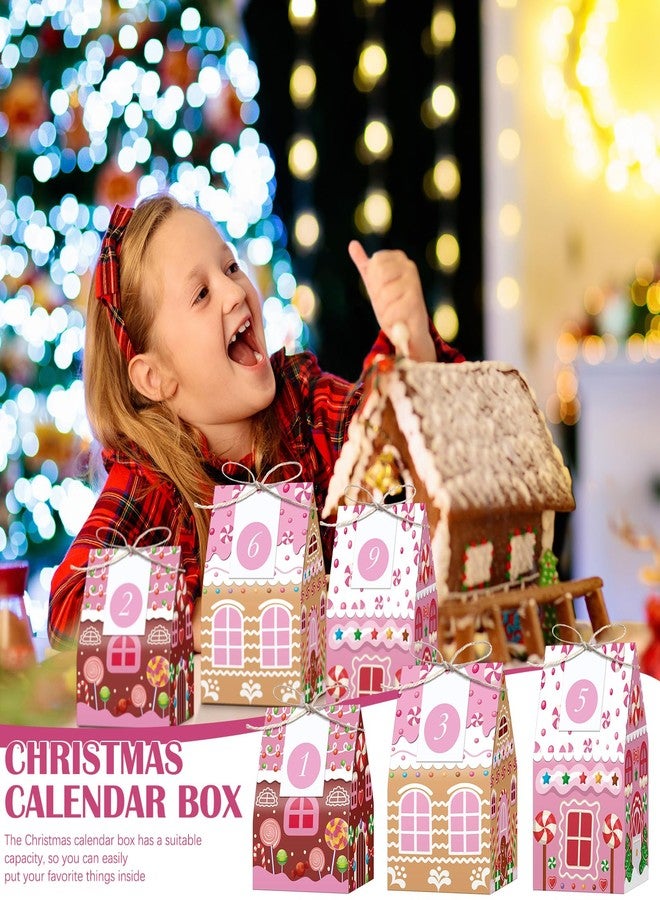 Woanger 24 Empty Advent Calendar Boxes to Fill, Christmas DIY Advent Calendar 24 Days Countdown Gift Xmas Gingerbread House Candies Treats Boxes for 2025 Xmas Holiday Decor(Candy Style) - Image 5